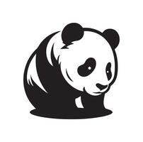 Panda Illustration Design Silhouette Stil vektor