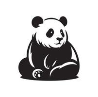 Panda Illustration Design Silhouette Stil vektor