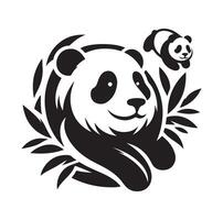 Panda Illustration Design Silhouette Stil vektor