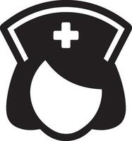 sjuksköterska huvud ikon illustration på vit bakgrund. vektor