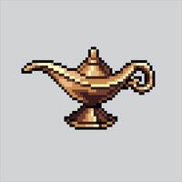 Pixel Kunst Illustration Magie Lampe. pixelig arabisch Lampe. arabisch Magie Lampe pixelig zum das Pixel Kunst Spiel und Symbol zum Webseite und Spiel. alt Schule retro. vektor