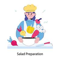 modisch Salat Vorbereitung vektor