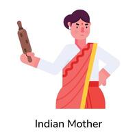 modisch indisch Mutter vektor