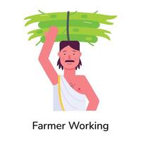 trendig jordbrukare arbetssätt vektor