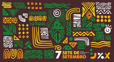 Brasilien oberoende dag geometrisk abstrakt bakgrund, 7 september Brasilien. vektor