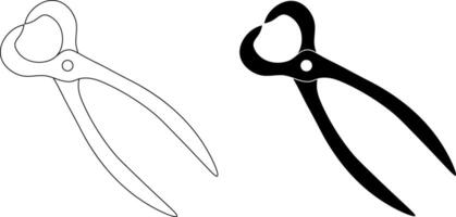 Hand gezeichnet Zange Symbol einstellen vektor