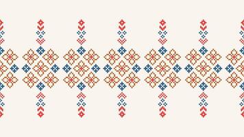 traditionell etnisk motiv ikat geometrisk tyg mönster korsa stitch.ikat broderi etnisk orientalisk pixel brun grädde bakgrund. abstrakt,, illustration. textur, halsduk, dekoration, tapeter. vektor