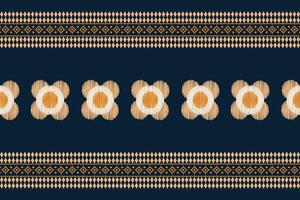 traditionell ethnisch Ikat Motiv Stoff Muster geometrisch Stil.afrikanisch Ikat Stickerei ethnisch orientalisch Muster Blau Hintergrund Hintergrund. abstrakt, Illustration, Textur, Rahmen, Dekoration. vektor