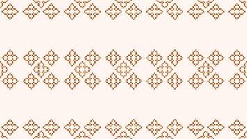 traditionell etnisk motiv ikat geometrisk tyg mönster korsa stitch.ikat broderi etnisk orientalisk pixel brun grädde bakgrund. abstrakt,, illustration. textur, halsduk, dekoration, tapeter. vektor