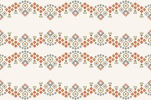 traditionell ethnisch Motive Ikat geometrisch Stoff Muster Kreuz Stich.ikat Stickerei ethnisch orientalisch Pixel braun Sahne Hintergrund. abstrakt, Illustration. Textur, Schal, Dekoration, Tapete. vektor