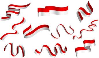 Indonesien Band Flagge Design einstellen Sammlung vektor