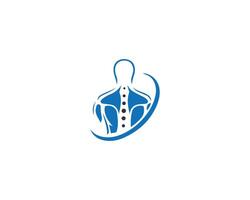 Mensch Wirbelsäule Gesundheit Pflege medizinisch und Chiropraktik Physiotherapie Logo Design vektor