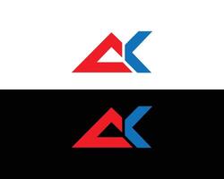 ak Brief Logo Symbol Design Konzept Vorlage. vektor