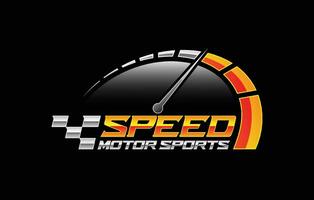 hastighetsmätare logotyp, motorsports logotyp, tävlings logotyp, sporter logotyp, hastighet logotyp, snabb logotyp, bil- logotyp, bil logotyp vektor