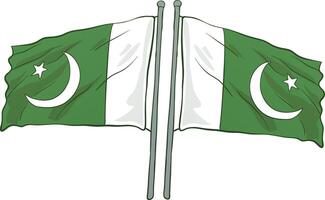 einstellen von Pakistan winken Flagge auf isoliert Hintergrund . vektor