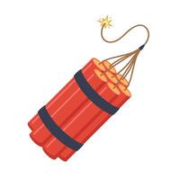 dynamit pinnar. röd pinnar med brinnande säkringar. trotyl explosiv objekt ikon. illustration. vektor