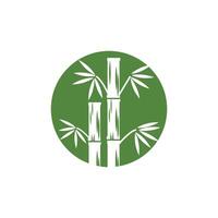 bambu logotyp med grön blad ikon mall vektor
