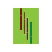 bambu logotyp med grön blad ikon mall vektor