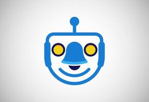 robot klocka logotyp design illustration vektor