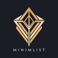 en minimalistisk logotyp design terar guld och svart färger, skapas för en lyx smink varumärke, en minimalistisk logotyp för en lyx smink varumärke terar en elegant geometrisk design vektor