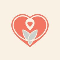 hjärta form omslutande en delikat blomma symboliserar själv vård och kärlek, en rena logotyp av en hjärta till representera egenvård och själv kärlek vektor