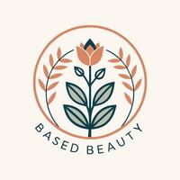 en minimalistisk logotyp för de skönhet varumärke baserad skönhet visa upp elegant typografi och en enkel design, en minimalistisk logotyp för en rena skönhet varumärke med en minimalistisk, textbaserad design vektor