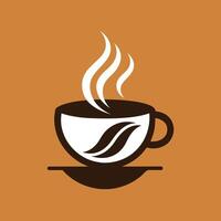 en kaffe kopp frisättande ånga in i de luft, en minimalistisk logotyp av en kaffe kopp med ånga, minimalistisk enkel modern logotyp design vektor