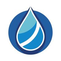 minimalistisch Logo mit ein Blau und Weiß Wasser Tröpfchen Design, ein minimalistisch Logo von ein Wasser Tröpfchen, minimalistisch einfach modern Logo Design vektor