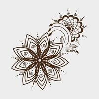 kreativ indisk fri blommig henna mehendi mandala design vektor