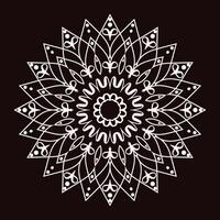 kreativ indisk fri svart vit färgad blommig henna mehendi mandala design vektor