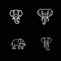 Elefant Logo Design Inspiration mit schwarz Hintergrund vektor