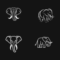 Elefant Logo Design Inspiration mit schwarz Hintergrund vektor