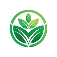 ein Grün Blatt Logo steht aus gegen ein Weiß Hintergrund, erstellen ein minimalistisch Logo zum ein nachhaltig, umweltfreundlich Marke vektor