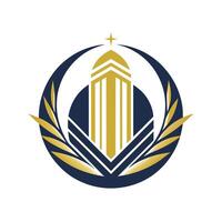 de logotyp av de islamic liga, design en minimalistisk logotyp för en lyx hotell kedja den där speglar lyx och bekvämlighet vektor