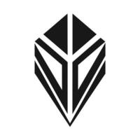 schwarz und Weiß geometrisch Diamant Logo Design, ein glatt und modern Logo mit sauber Linien und geometrisch Formen vektor
