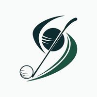 ein glatt Design mit ein Golf Verein und Ball verflochten im ein Logo, ein glatt Design mit ein Golf Verein und Ball verflochten vektor
