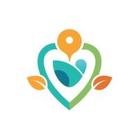 Logo mit ein Herz Symbol verflochten mit Grün Blätter im ein minimalistisch Design, erstellen ein minimalistisch Logo zum ein Nächstenliebe gewidmet zu Bereitstellung Essen Hilfe zu Familien im brauchen vektor