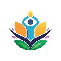 Harmonie Yoga Studio Logo, generieren ein Kunst Stück Das repräsentiert das Einheit von Geist, Körper, und Geist im ein minimalistisch Stil vektor