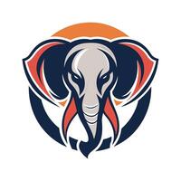 ett elefanter huvud sluten inom en cirkel, visa upp de majestätisk djur funktioner, generera en enkel och modern logotyp inspirerad förbi de skönhet av elefanter vektor