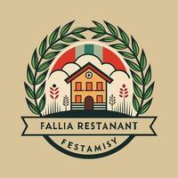 ein Logo mit ein Haus im das Center, Ideal zum ein im Familienbesitz Restaurant, generieren ein einfach und elegant Logo zum ein Möbel online Einzelhändler vektor