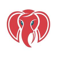 ein Elefanten Kopf mit Piercing Blau Augen gegen ein Weiß Hintergrund, einfach Elefant Logo Design mit modern Konzept vektor