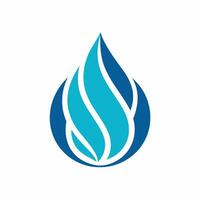 ein Blau Wasser fallen steht aus gegen ein sauber Weiß Hintergrund, abstrakt Wassertropfen Logo Design Illustration Vorlage vektor