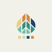 ein geometrisch Logo Design im minimalistisch Farben zum ein Technik Unternehmen, präsentieren modern und glatt Ästhetik, ein anspruchsvoll Logo mit ein minimalistisch Karte Stift Symbol vektor