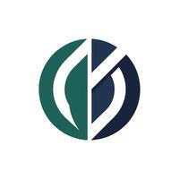 minimalistisk logotyp terar de brev e i ljus grön och blå färger, en minimalistisk logotyp sammansatt av bara två kontrasterande färger och en subtil symbol representerar finansiell tjänster vektor