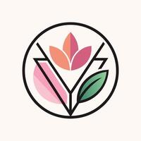 ein minimalistisch Logo Design mit ein stilisiert Blume, perfekt zum ein schick Blume Geschäft Marke, ein minimalistisch Logo zum ein modisch bilden Marke mit ein modern, serifenlos Schriftart vektor