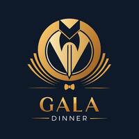 ein schick und minimalistisch Logo Design zum ein Gala Abendessen Fall, schick Logo zum ein Gala Abendessen Fall, minimalistisch einfach modern Logo Design vektor