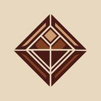 ein modern, glatt Logo Design mit ein braun und bräunen Diamant gestalten auf ein Beige Hintergrund, sich entwickeln ein glatt, modern Logo zum ein Gourmet Schokolade Geschäft mit geometrisch Formen vektor