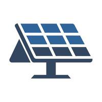 ein Solar- Panel ruht auf oben von ein Computer Monitor, konvertieren Sonnenlicht in Energie zum das Gerät, Solar- Panel Symbol mit glatt, untertrieben Einzelheiten, minimalistisch einfach modern Logo Design vektor