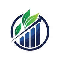 ein Logo mit ein Grün Blatt platziert auf oben von Es, verwenden sauber Linien und minimalistisch Elemente zu vertreten Wachstum und Erfolg im ein Logo zum ein Investition Gruppe vektor