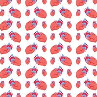 mänsklig hjärta känd trendig Flerfärgad upprepa mönster illustration design vektor